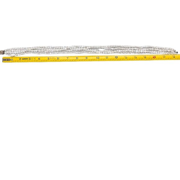 Vintage Multi-Strand Freshwater Pearl Necklace Sterling Silver Filigree 60s - Picture 6 of 9